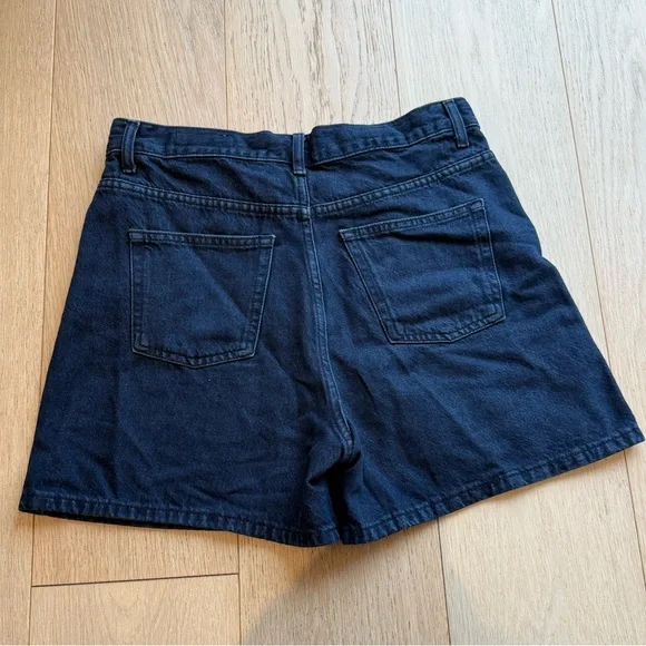 ZARA Rhinestone Studded Denim Shorts BNWT Dark Wash Size 6 Sparkle - Picture 5 of 7